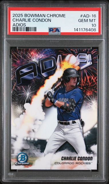 2025 Bowman Bowman Chrome #AD-16 Charlie Condon Adios front