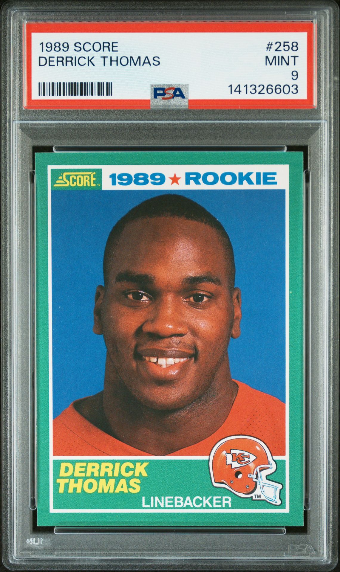 1989 Score SCORE #258 Derrick Thomas front