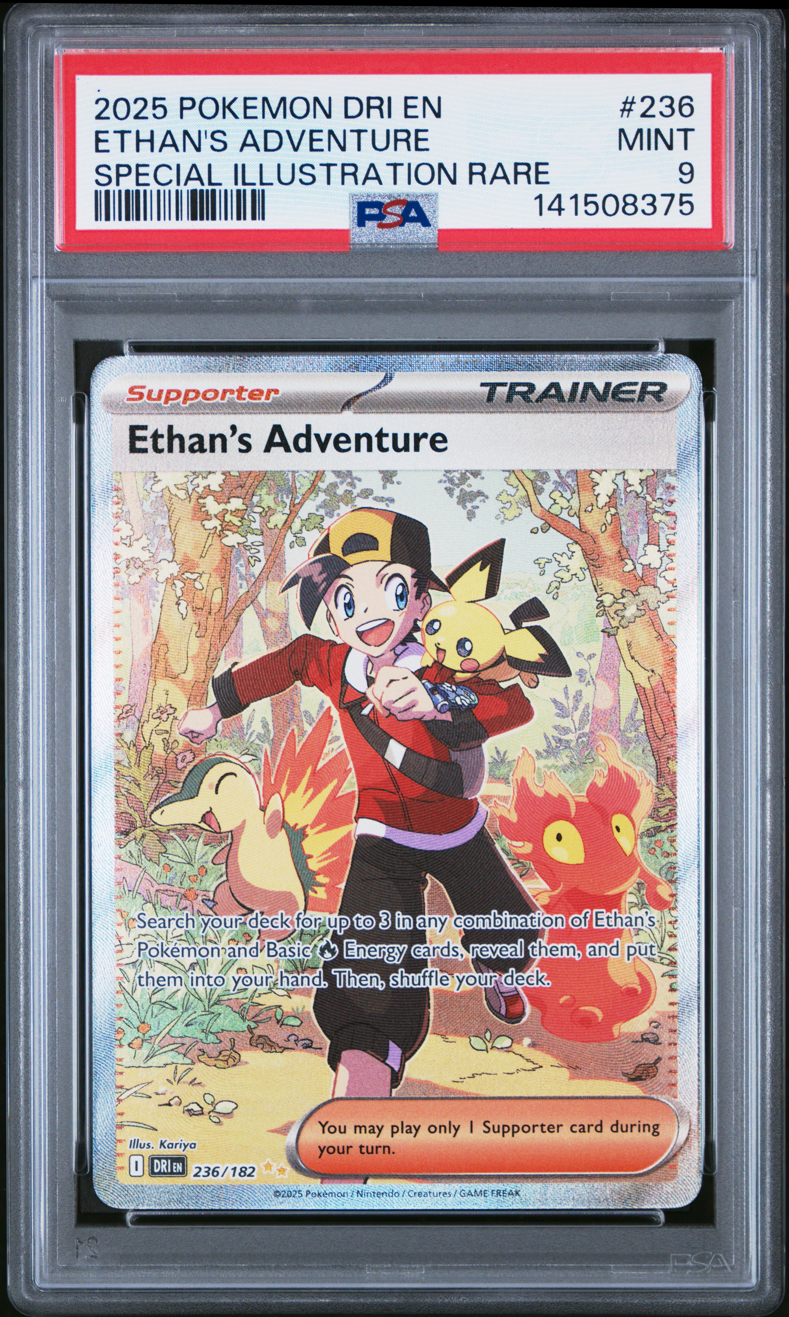 2025 #236 Ethan'S Adventure PSA 9 Dri En-Destined Rivals Pokemon