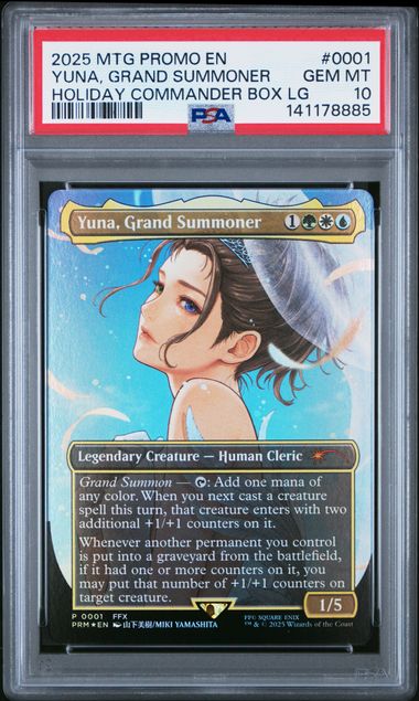 2025 MTG MAGIC THE GATHERING WPN PROMOS HOLIDAY COMMANDER BOX LG #0001 Yuna, Grand Summoner front
