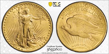 1913 $20 AU58