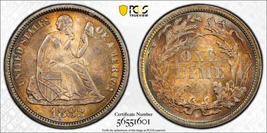 1882 10C MS64