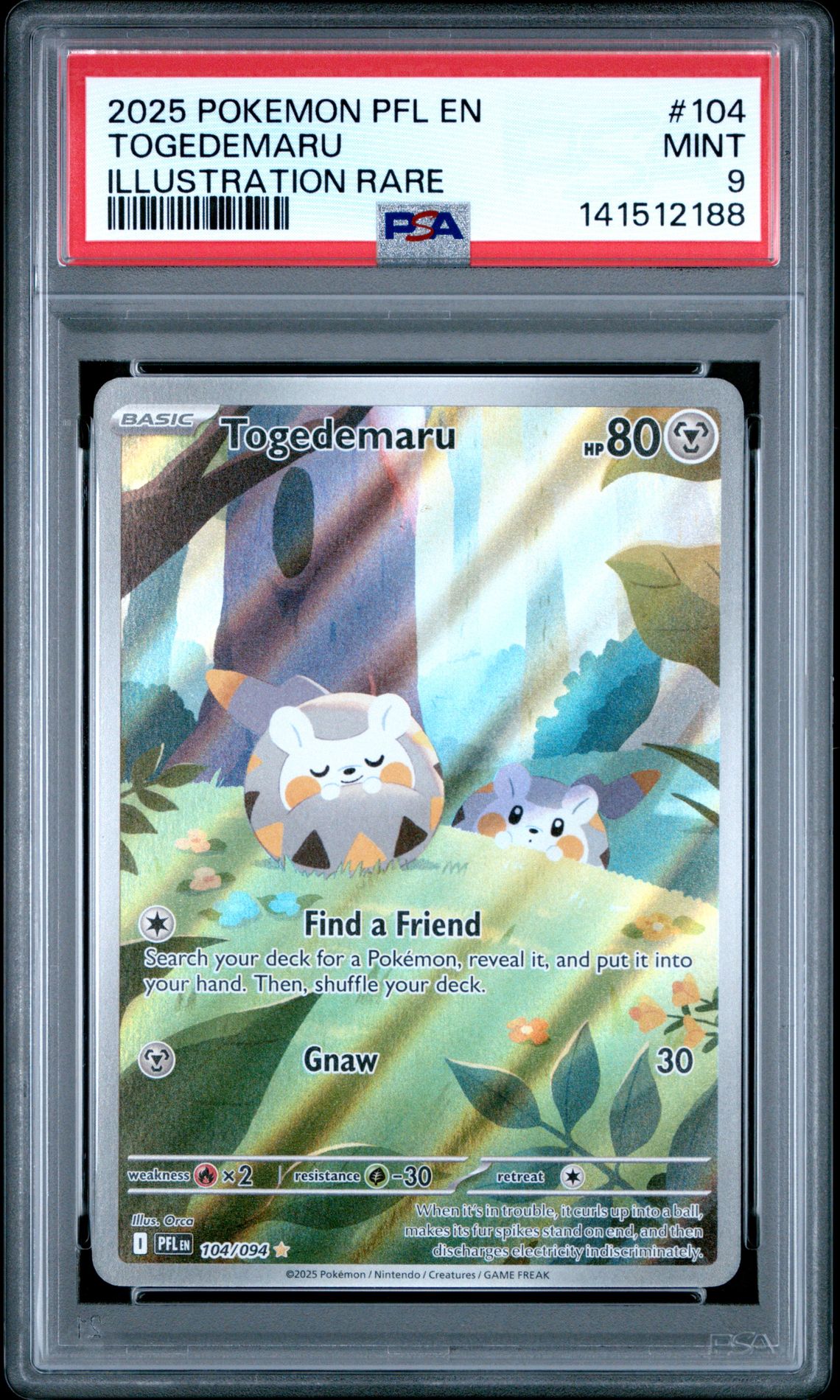 2025 Pokemon POKEMON PFL EN-PHANTASMAL FLAMES ILLUSTRATION RARE #104 Togedemaru front