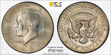 1983-D 50C MS67
