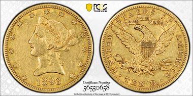 1893-O $10 XF45