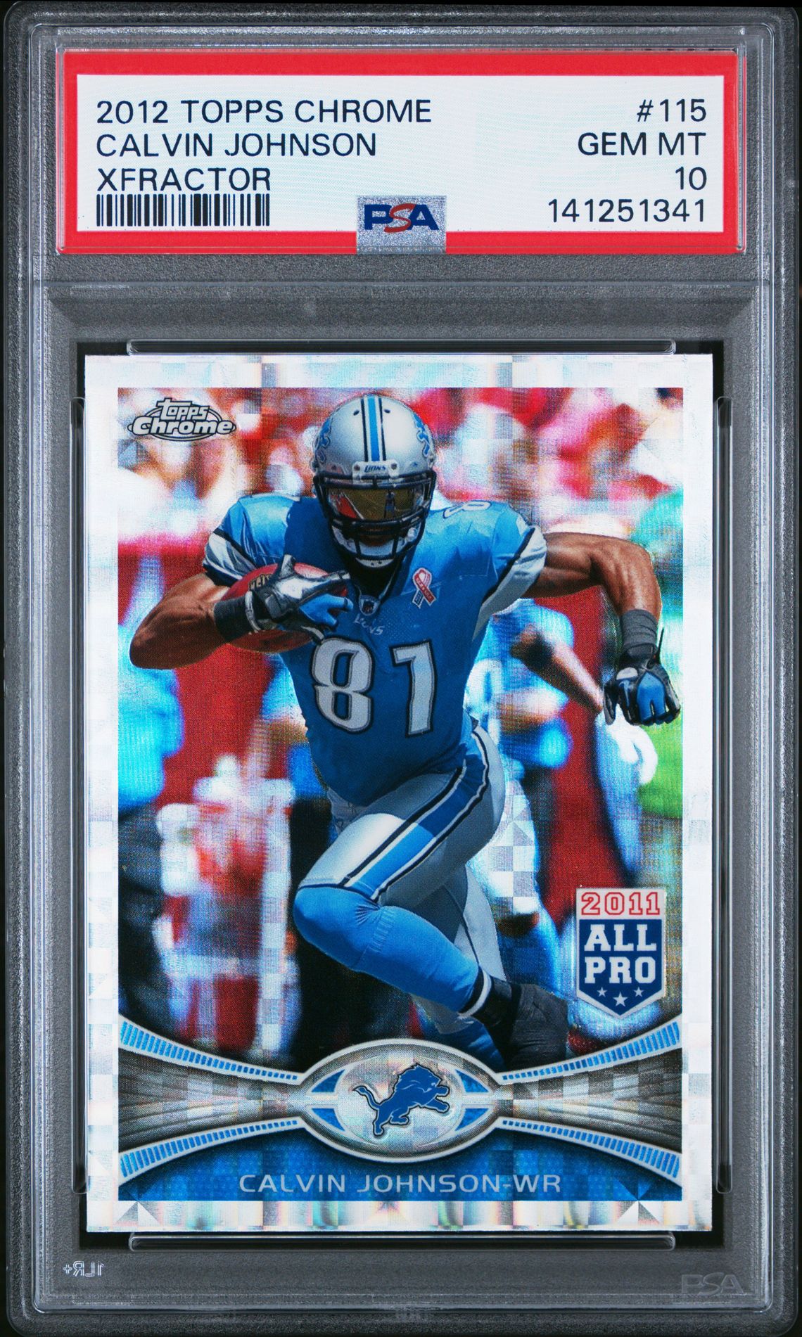 2012 Topps Chrome TOPPS CHROME XFRACTOR #115 Calvin Johnson front