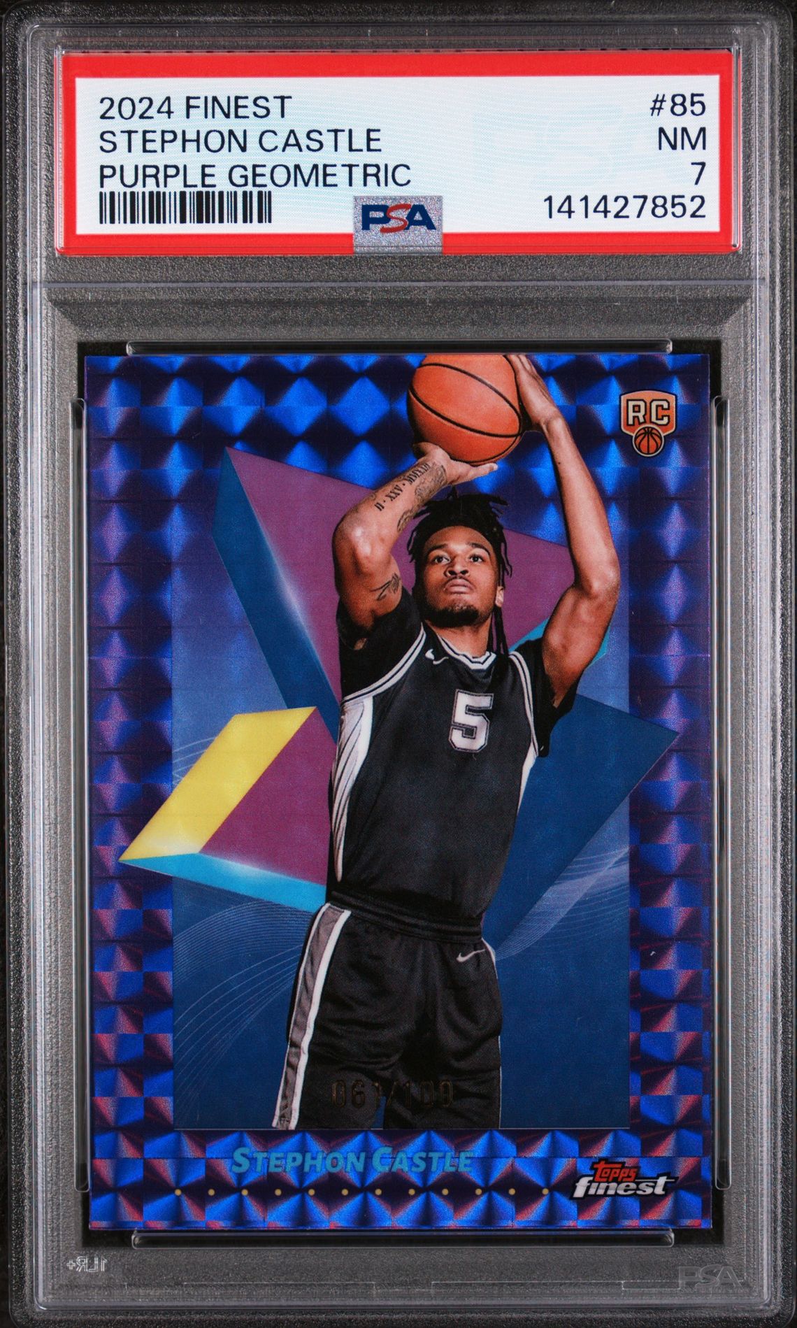 2024 Topps TOPPS FINEST PURPLE GEOMETRIC #85 Stephon Castle front