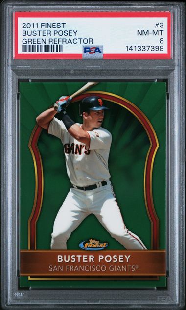 2011 Topps Topps Finest Green Refractor #3 Buster Posey front