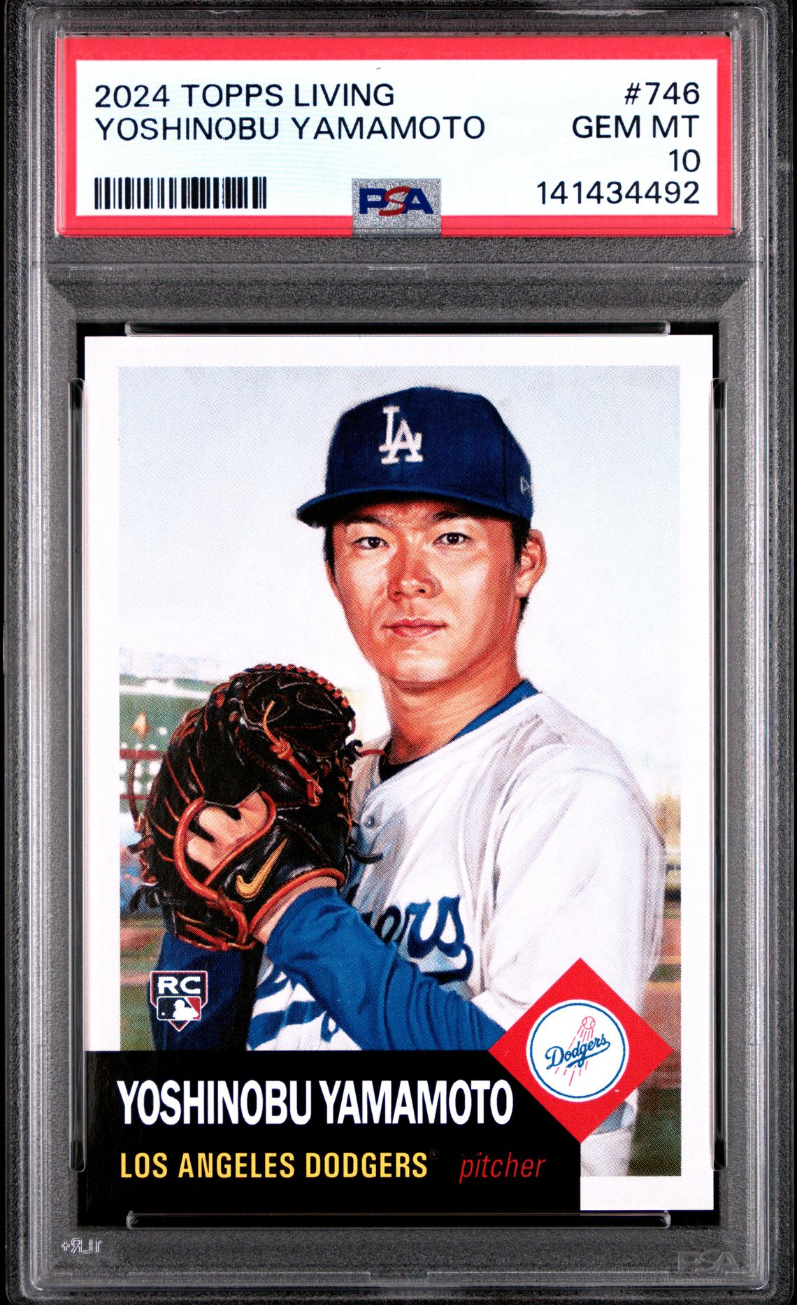 2024 Topps Living Yoshinobu Yamamoto #746 Gem Mt 10 front