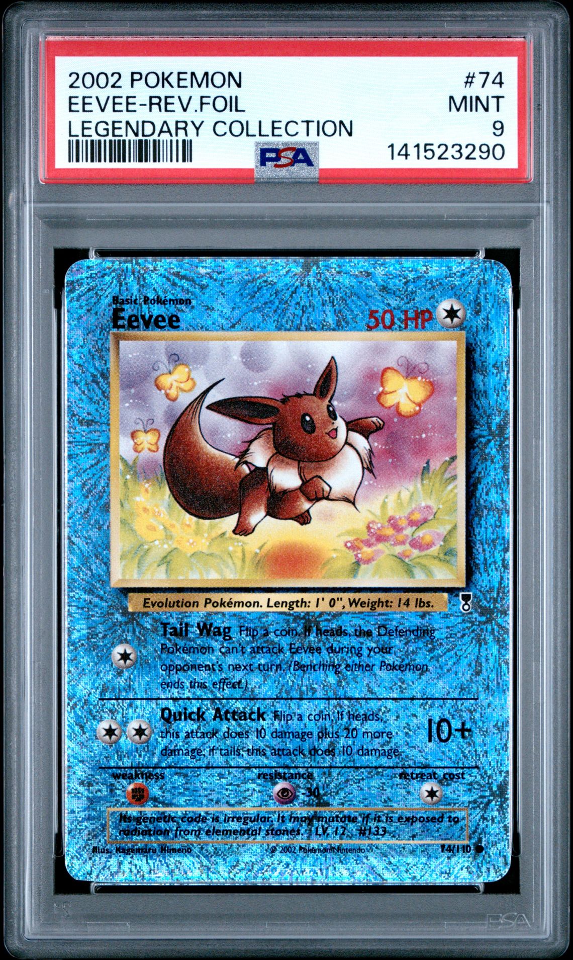 2002 Pokemon POKEMON LEGENDARY COLLECTION #74 Eevee-Rev.Foil front