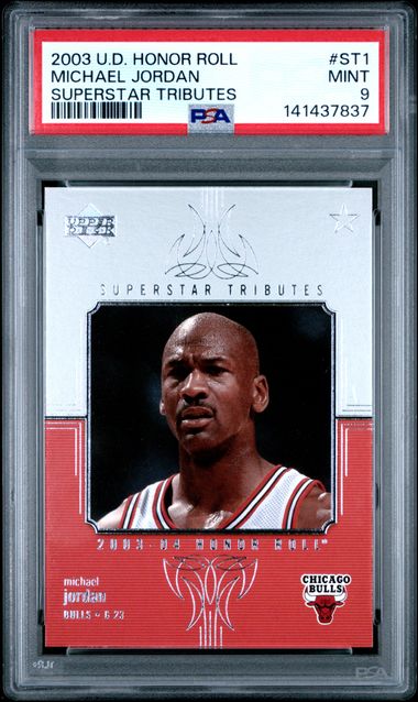 2003 Upper Upper Deck Honor Roll Superstar Tributes SUPERSTAR TRIBUTES #ST1 Michael Jordan front