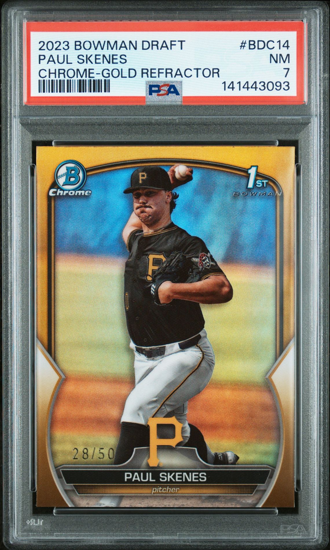 2023 Bowman BOWMAN DRAFT Gold Refractor #BDC14 Paul Skenes front