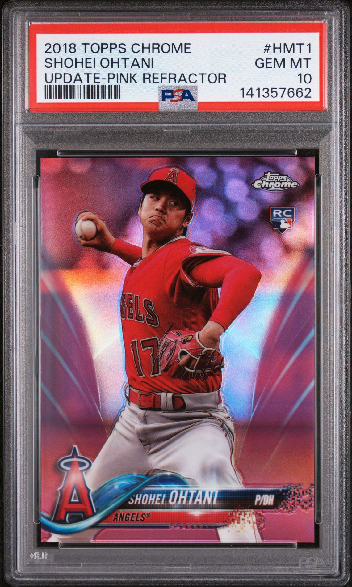 2018 Topps TOPPS CHROME UPDATE UPDATE-PINK REFRACTOR #HMT1 Shohei Ohtani front