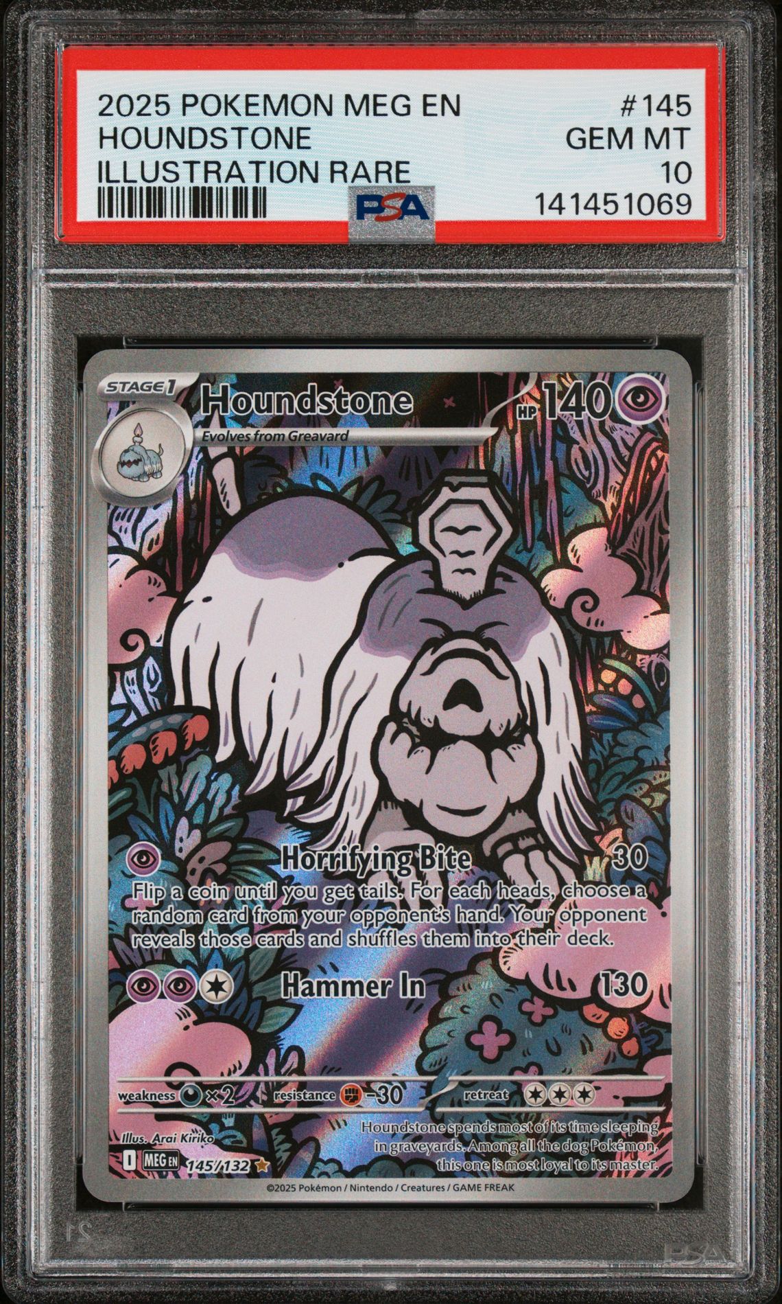 2025 Pokemon POKEMON MEG EN-MEGA EVOLUTION ILLUSTRATION RARE #145 Houndstone front