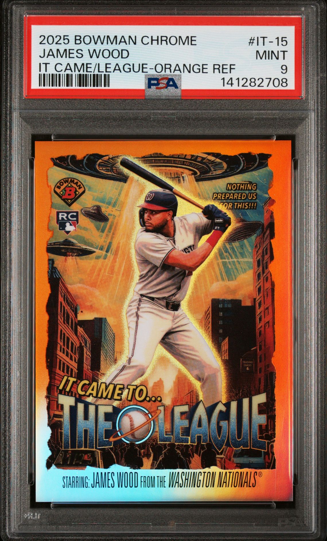 2025 Bowman Bowman Chrome IT CAME/LEAGUE-ORANGE REF #IT-15 James Wood front