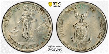 1944-D 20C KM-182  Ag MS63