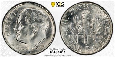 1963-D 10C MS66