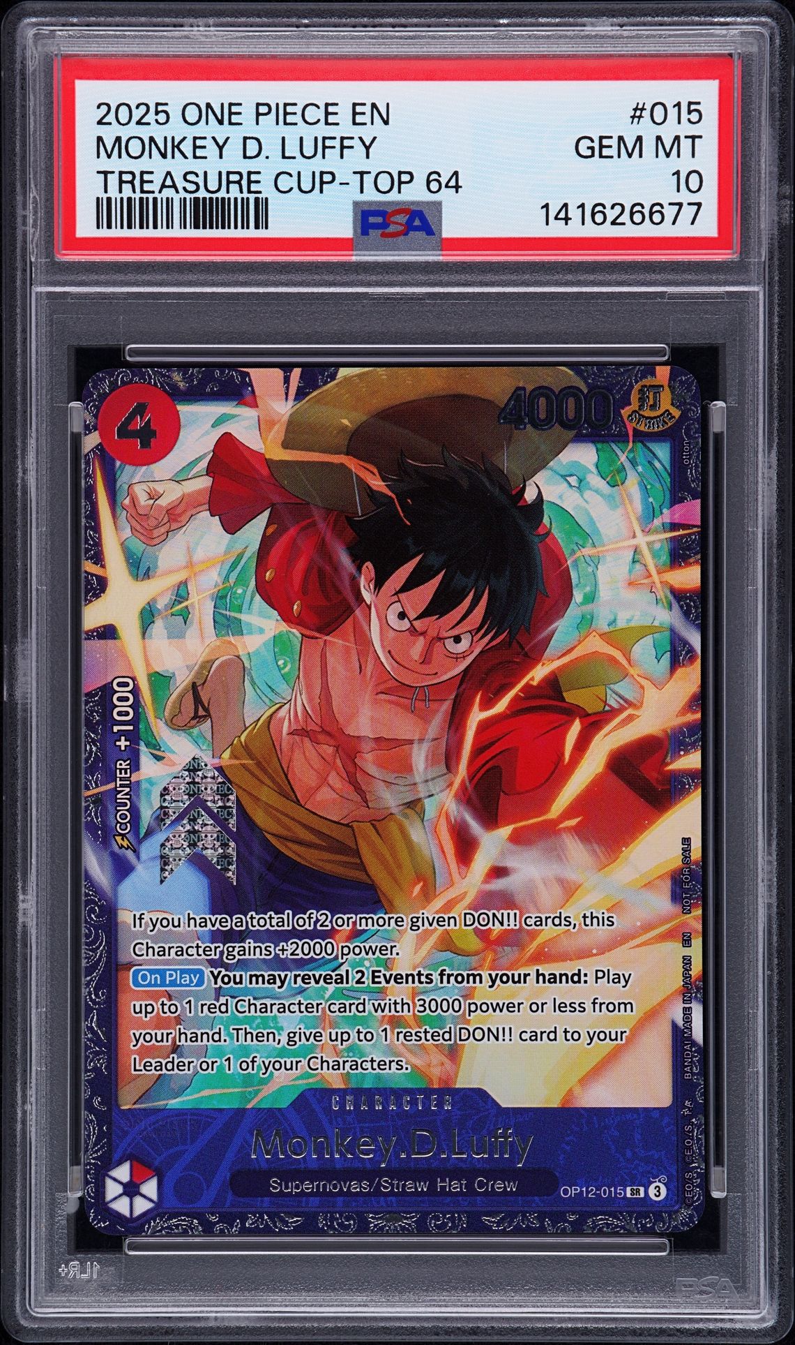 2025 One Piece ONE PIECE PROMOS TREASURE CUP-TOP 64 #015 Monkey D. Luffy front