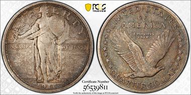 1916 25C Standing Liberty VF25