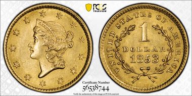 1853 G$1 MS64