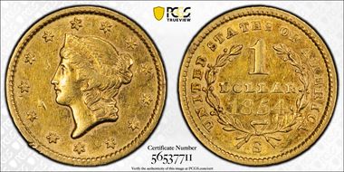 1854-S G$1 XF45