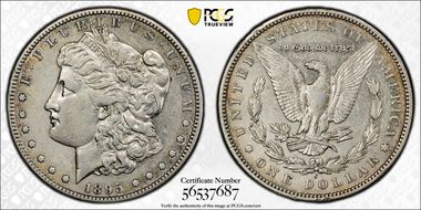 1895-S $1 VAM 4, S/Horizontal S XF40