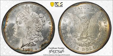 1878 7/8TF $1 Strong, VAM 38, 7/5 MS63