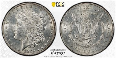 1879-S $1 VAM 35, Rev. of 1878 AU53