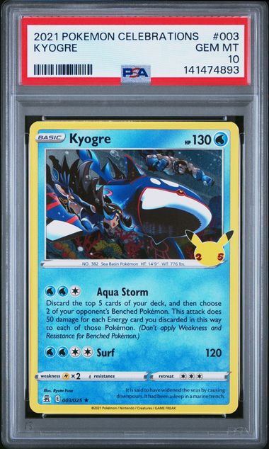 2021 Pokemon Celebrations #003 Kyogre front