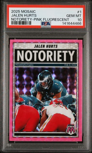 2025 Panini Mosaic Pink #1 Jalen Hurts front