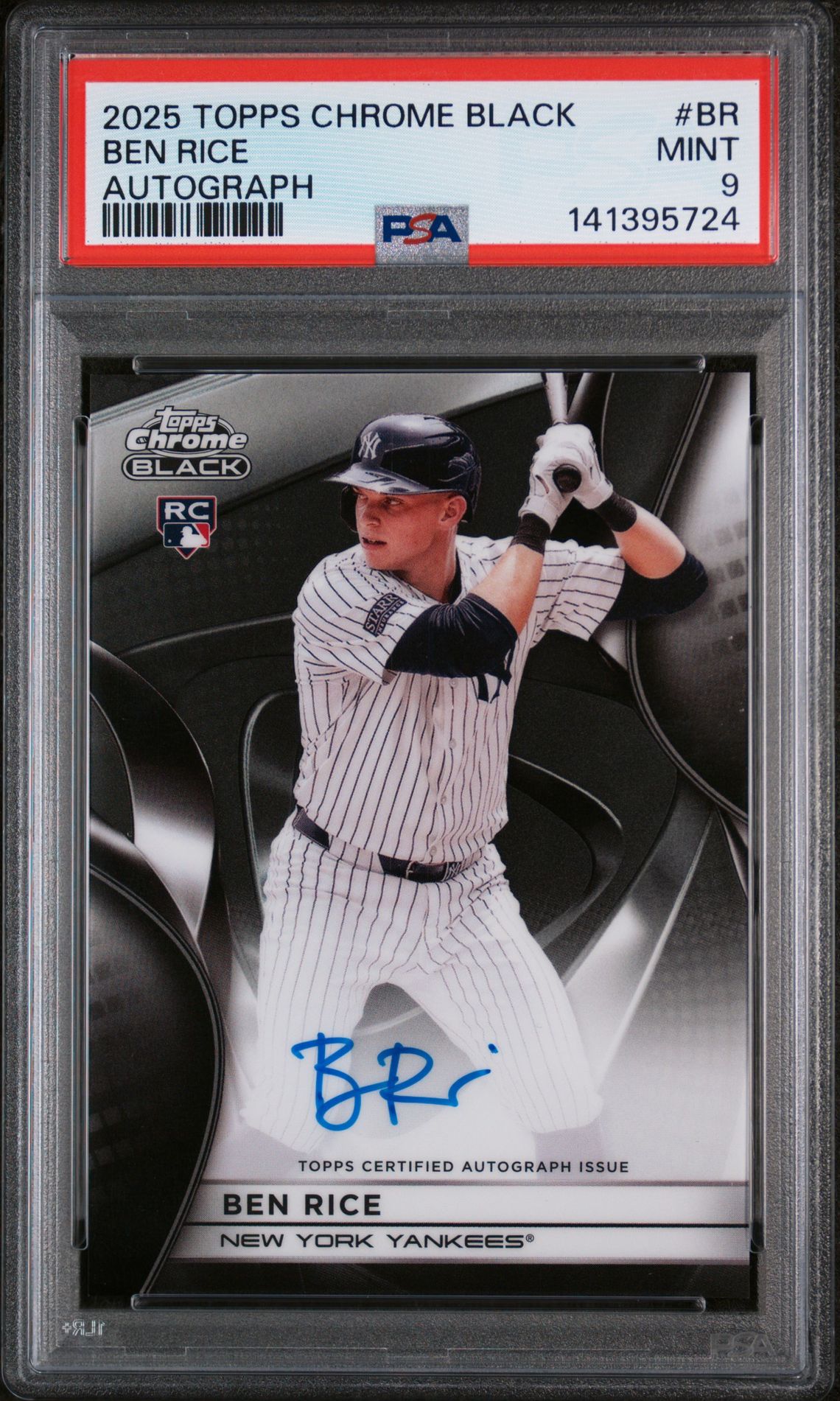 2025 Topps TOPPS CHROME BLACK AUTOGRAPHS #BR Ben Rice front