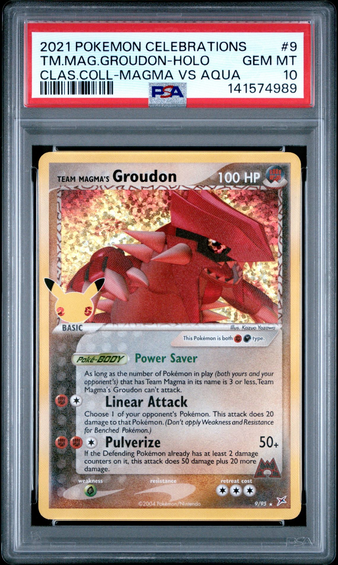 2021 Pokemon POKEMON CELEBRATIONS CLASSIC COLLECTION CLAS.COLL-MAGMA VS AQUA #9 Tm.Mag.Groudon-Holo front