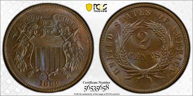 1869 2C MS66BN