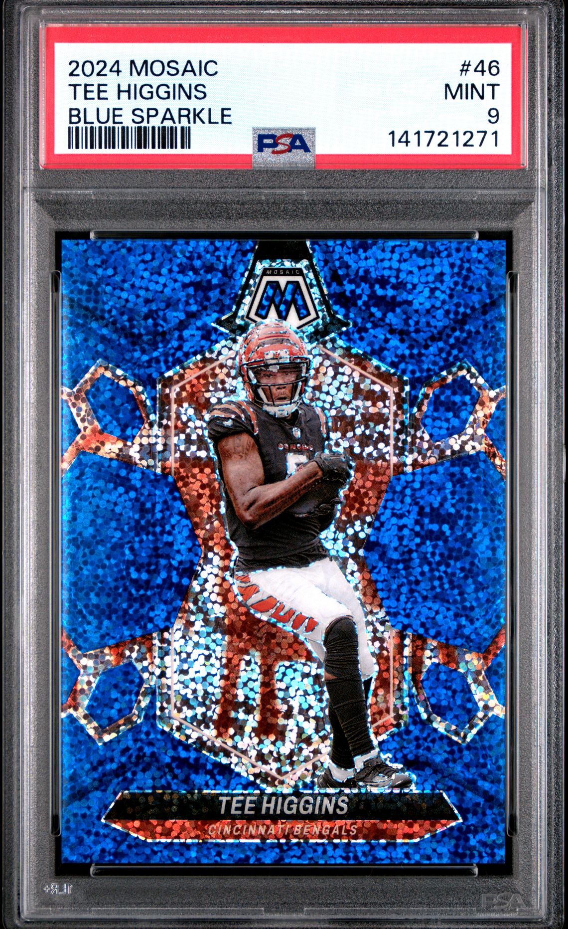 2024 Panini PANINI MOSAIC BLUE SPARKLE #46 Tee Higgins front