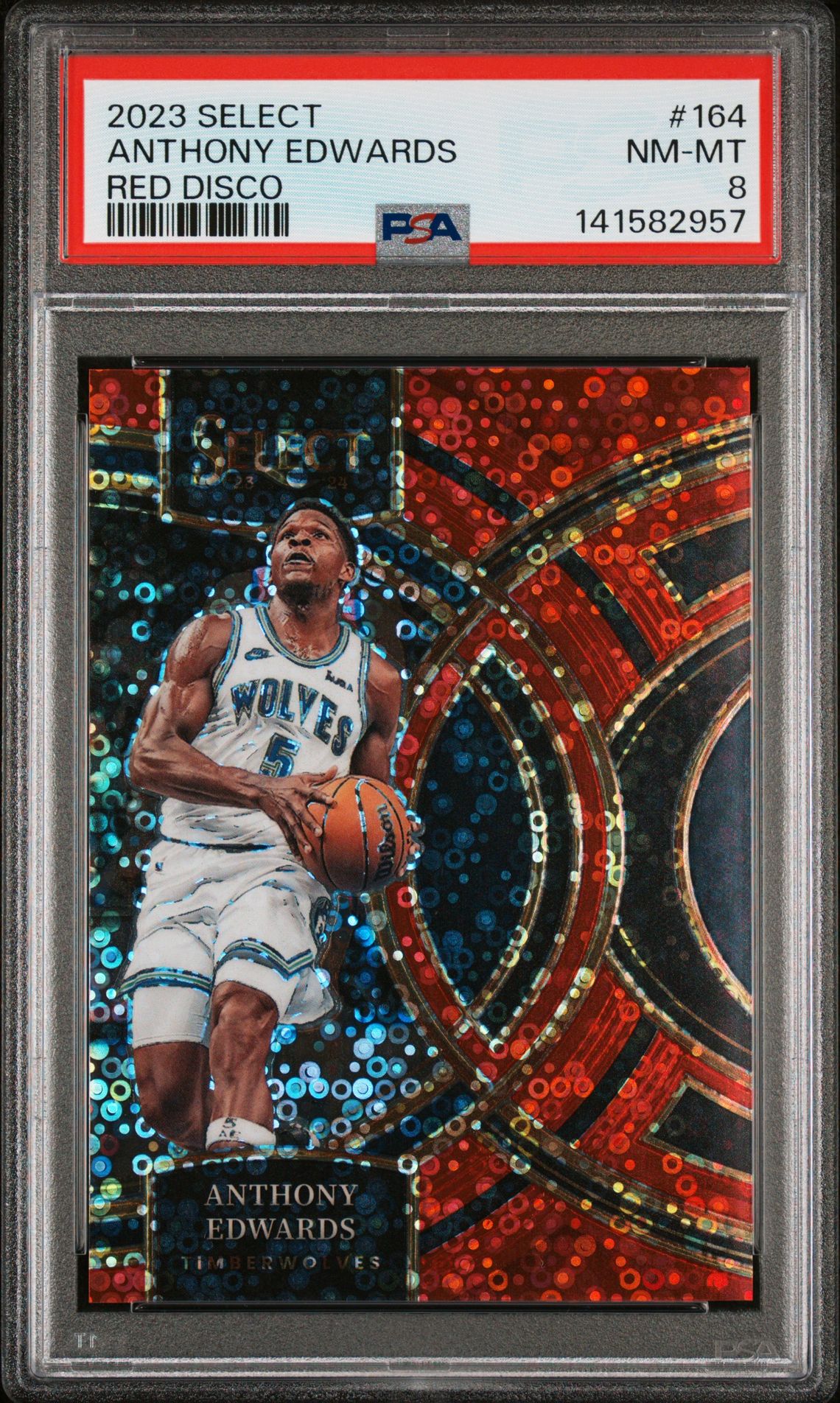 2023 Panini PANINI SELECT RED DISCO #164 Anthony Edwards front
