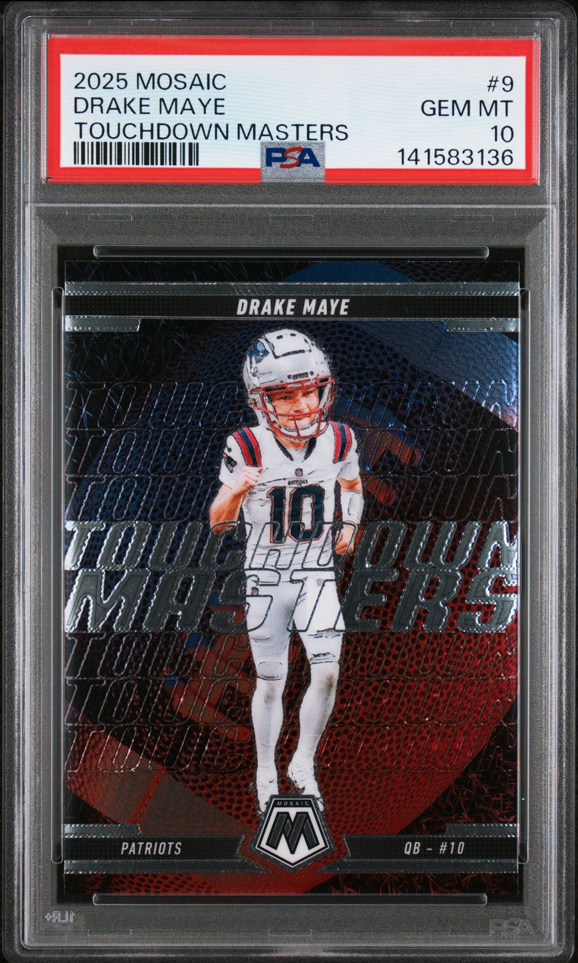 2025 Panini PANINI MOSAIC TOUCHDOWN MASTERS #9 Drake Maye front