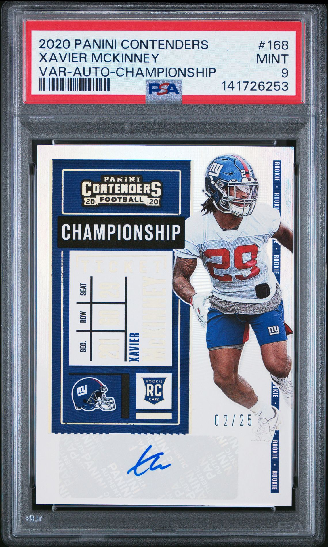 2020 Panini PANINI CONTENDERS VAR-AUTO-CHAMPIONSHIP #168 Xavier Mckinney front
