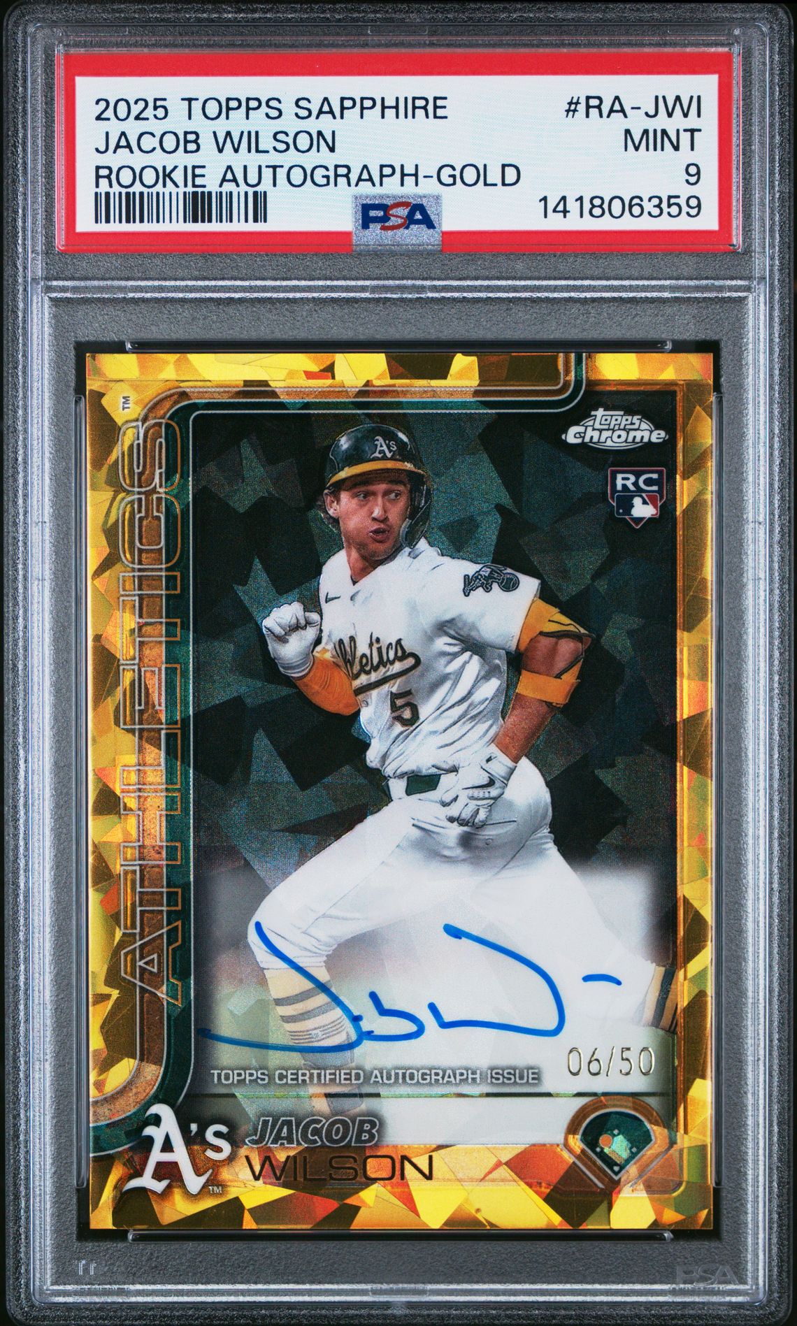 2025 Topps TOPPS CHROME SAPPHIRE ROOKIE AUTOGRAPHS GOLD #RA-JWI Jacob Wilson front
