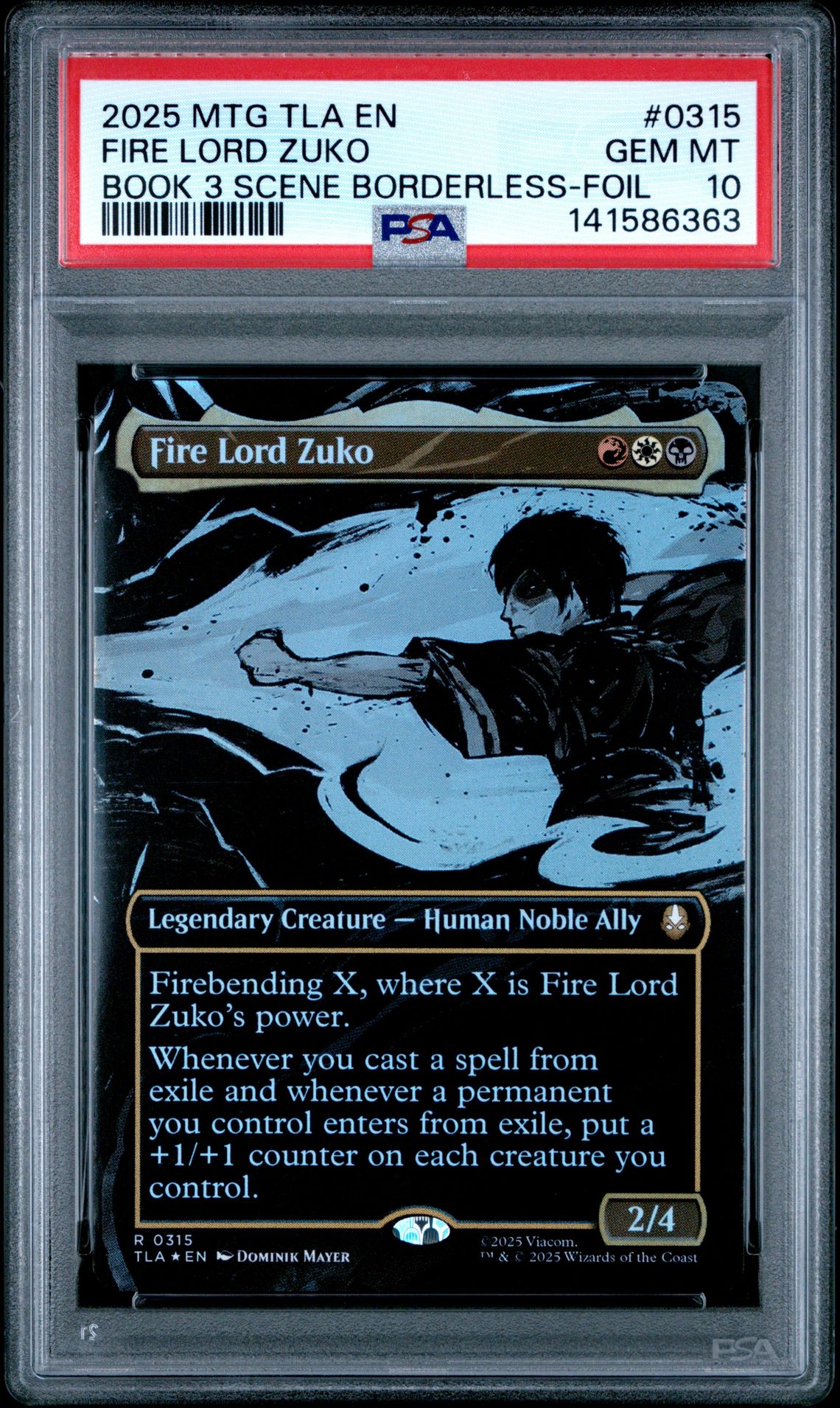2025 MTG MAGIC THE GATHERING AVATAR: THE LAST AIRBENDER BOOK 3 SCENE BORDERLESS-FOIL #0315 Fire Lord Zuko front