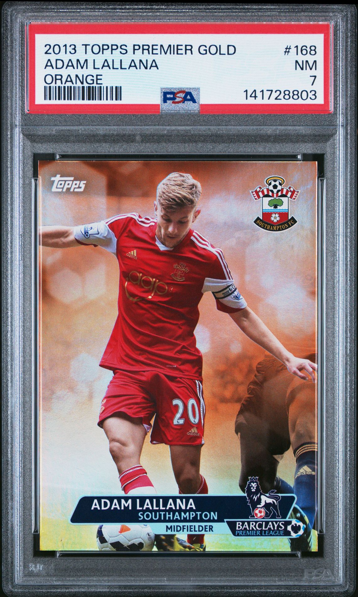 2013 Topps TOPPS PREMIER GOLD ORANGE #168 Adam Lallana front