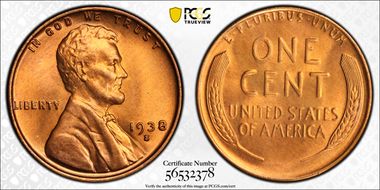 1938-S 1C MS68RD