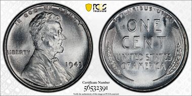 1943 1C MS68+