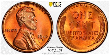 1946-D 1C MS67+ RD