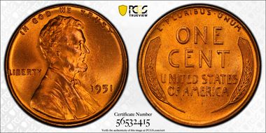 1951 1C MS67+ RD
