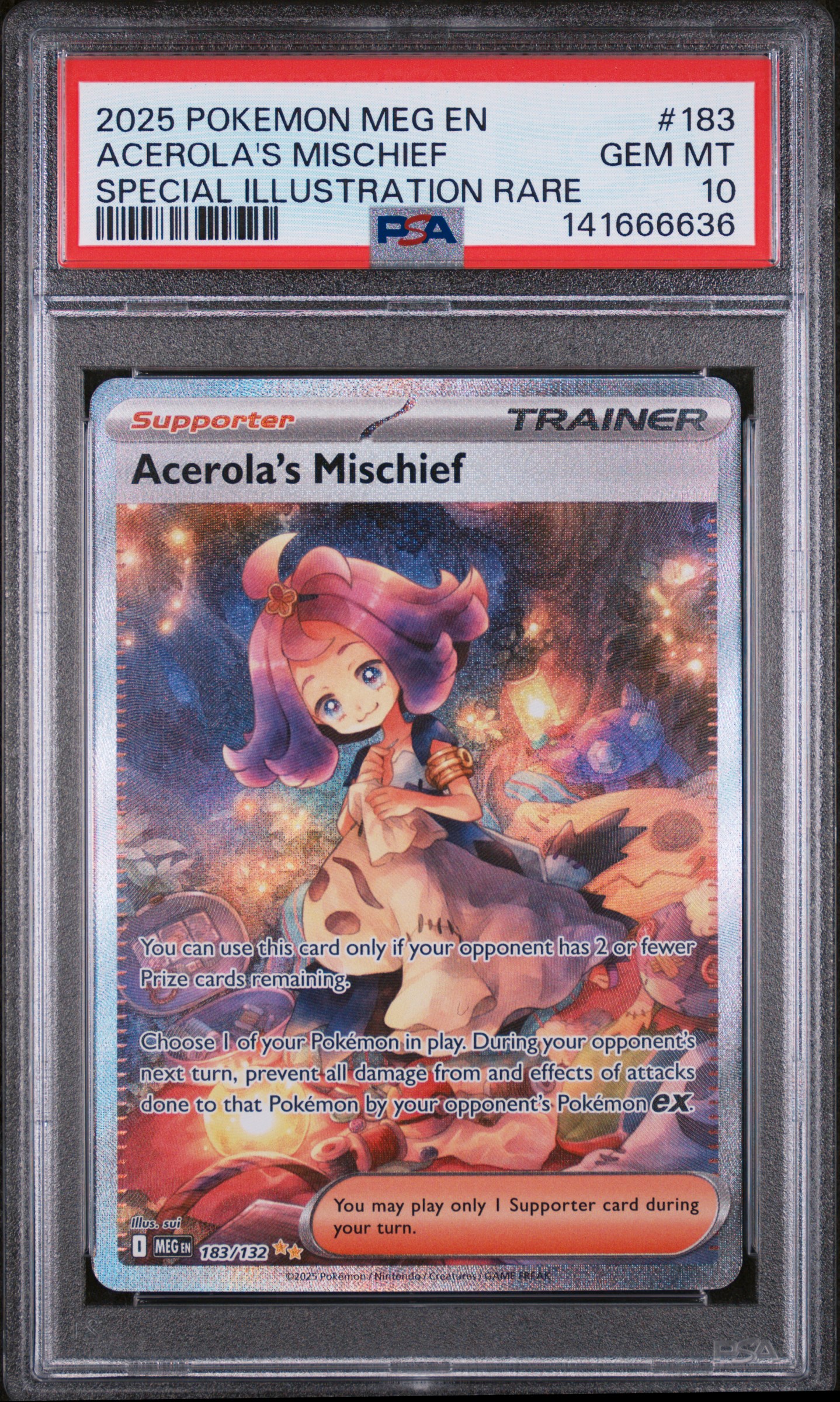 2025 #183 Acerola's Mischief PSA 10 Meg EN-Mega Evolution
