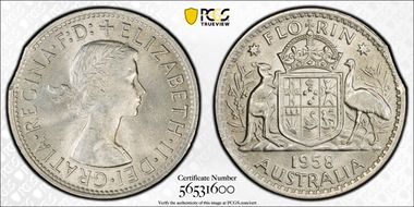 1958(m) Florin KM-60 Ag MS62