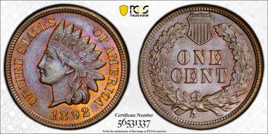 1892 1C MS66BN