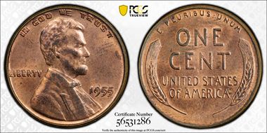 1955 1C Doubled Die Obverse N1BN