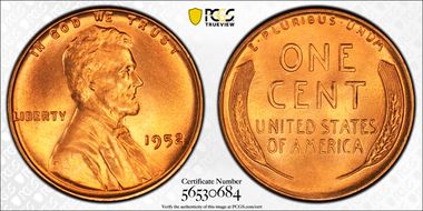 1952 1C MS67RD