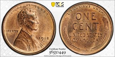 1918-S 1C MS65RB